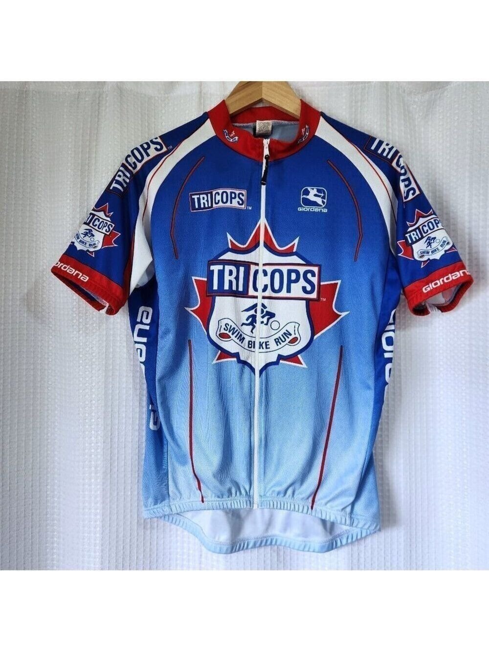Giordana Cycling Jersey Men's xl Full Zip Size XL Tri Cops Swim Bike Run